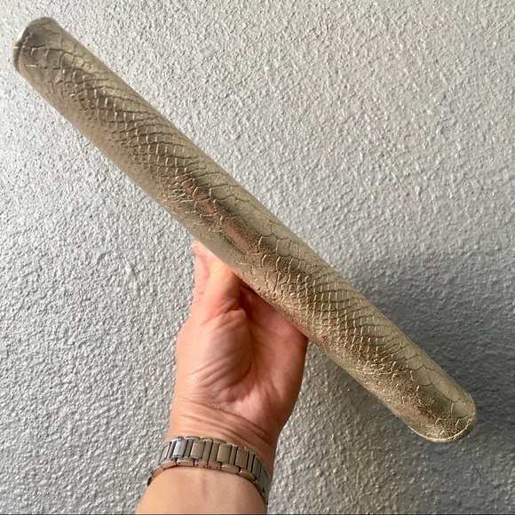 INC Metallic snakeskin embossed clutch - Picture 5 of 8